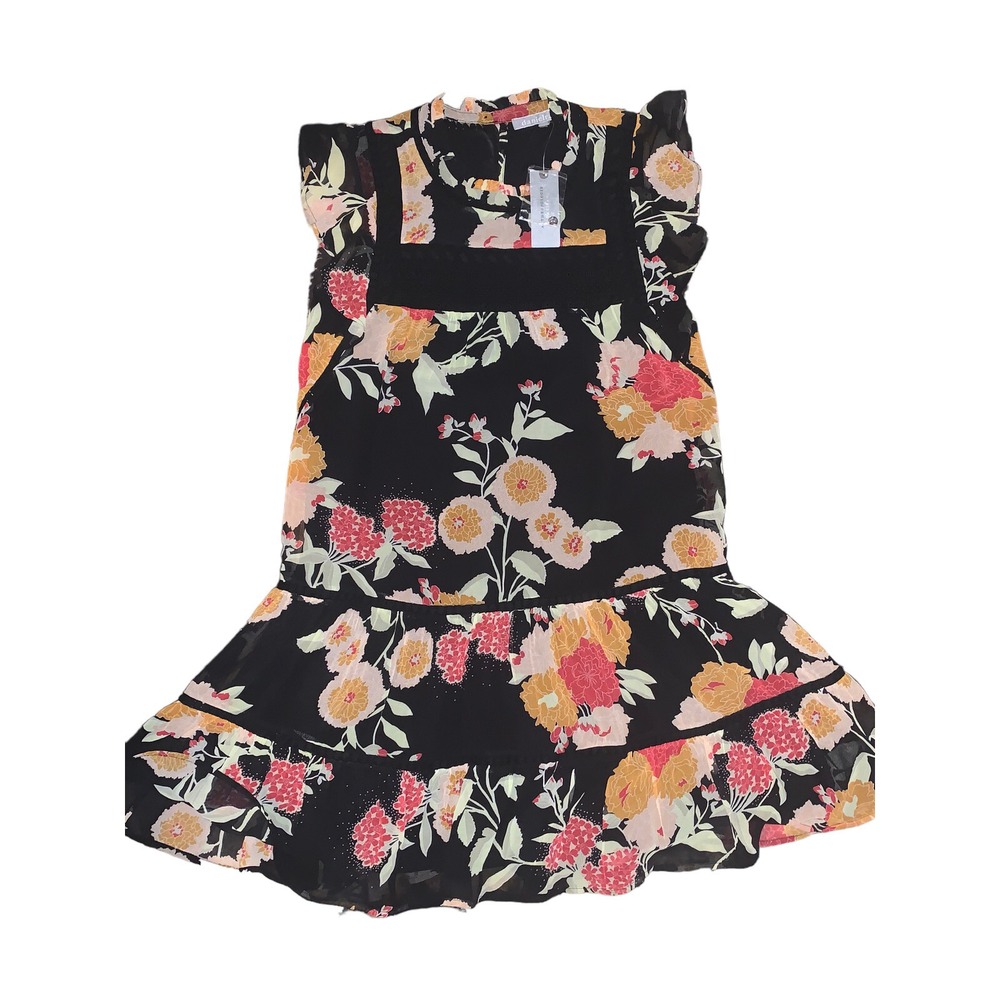 NWT Anthropologie Daniel Rainn Martha Mock Neck Tierred‎ Tunic Black  XXSP